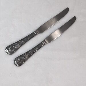 Cambridge Stainless Steel Butter Knives Set Elk Deer Wildlife Embossed Handle
